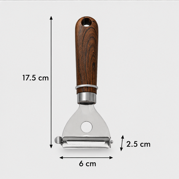 Stainless Steel Kitchen Peeler with Brown Handle (YM107)