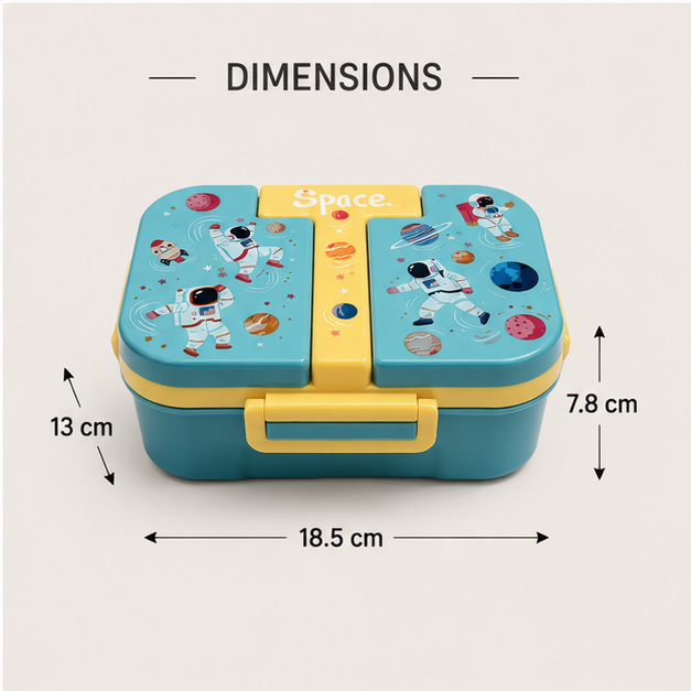 Kids Space Theme Lunch Box Sky Blue 850ML (YM2500)
