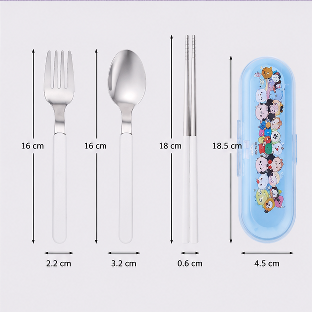 Kids Cutlery Set with Case – Blue (YM2496)