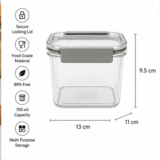 White Square Plastic Storage Box (YM1242)