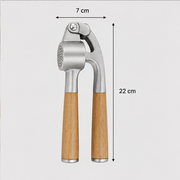 Garlic Press SS Wood Handle (YM1632)