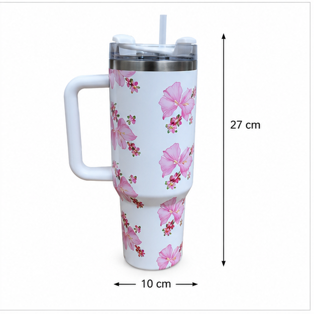 Blue Stainless Steel Insulated Tumbler with Straw (YM2147)