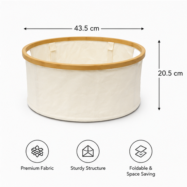 White Clothes Storage Laundry Basket (YM1886)
