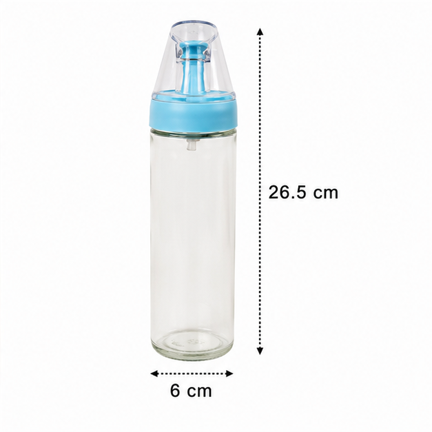 Sky Blue Glass Oil Bottle with Pourer (YM1221)