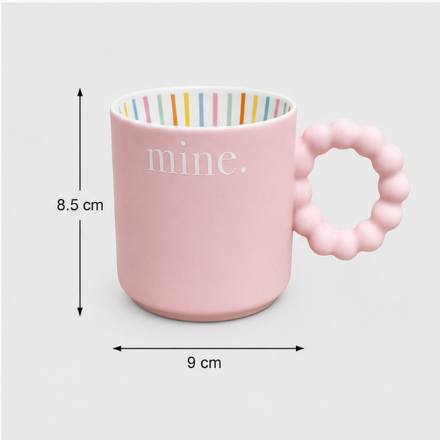 Pink Ceramic Coffee Mug with Ring Handle (YM2833)