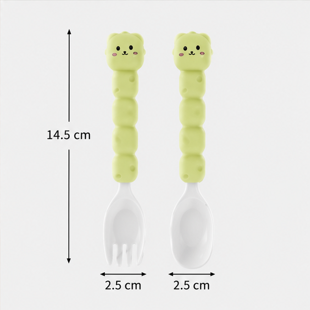 Baby Cutlery Set – Fork & Spoon Green (YM2494)