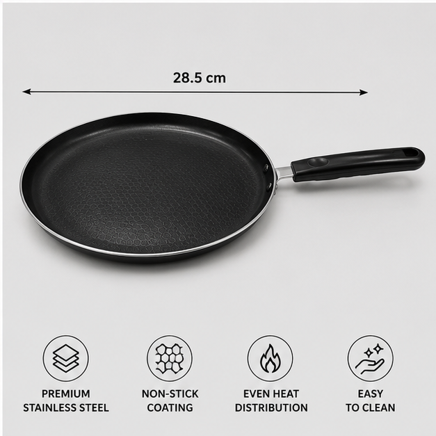 Modern Black Cooking Pan for Home Kitchen Essentials (YM1312)