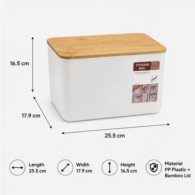 Storage Box with Tissue Holder – White Organizer Box (YM558)