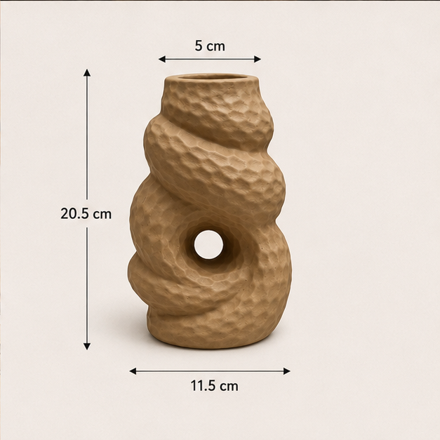 Modern Textured Light Brown Decorative Flower Vase (YM2353)