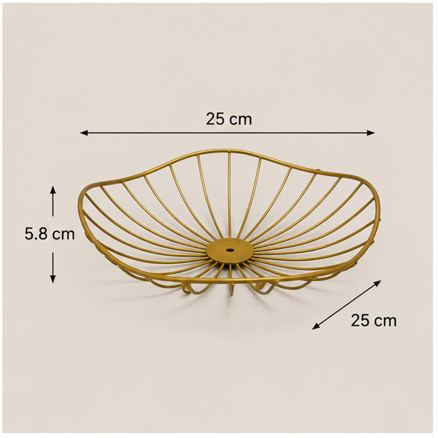 Elegant Gold Metal Fruit Basket for Kitchen & Dining Table (YM1014)