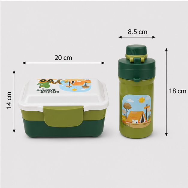 Kids Lunch Box & Water Bottle Set Blue (YM2473)