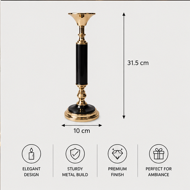 Modern Glass Stem Pillar Candle Holder (YM1128)