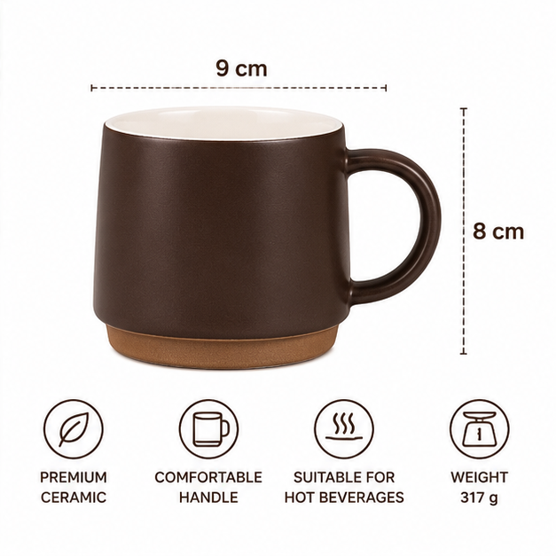 Brown Ceramic Beverage Mug with Handle (YM1736)