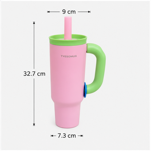 Pink Travel Insulated Tumbler with Straw (YM2620)