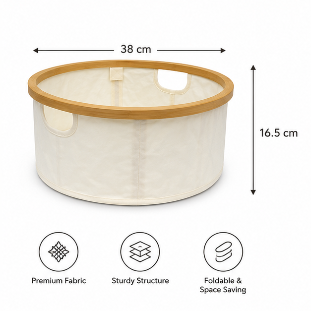 Foldable Laundry Basket White (YM1882)