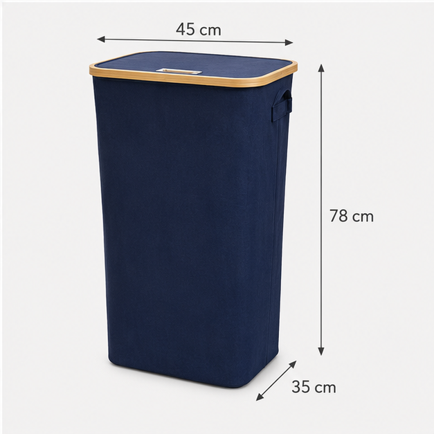 Oxford Fabric Laundry Basket Navy Blue (YM1881)
