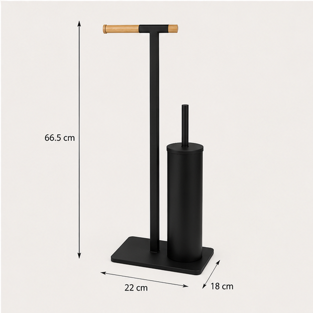 Toilet Brush with Holder Black (YM2526)