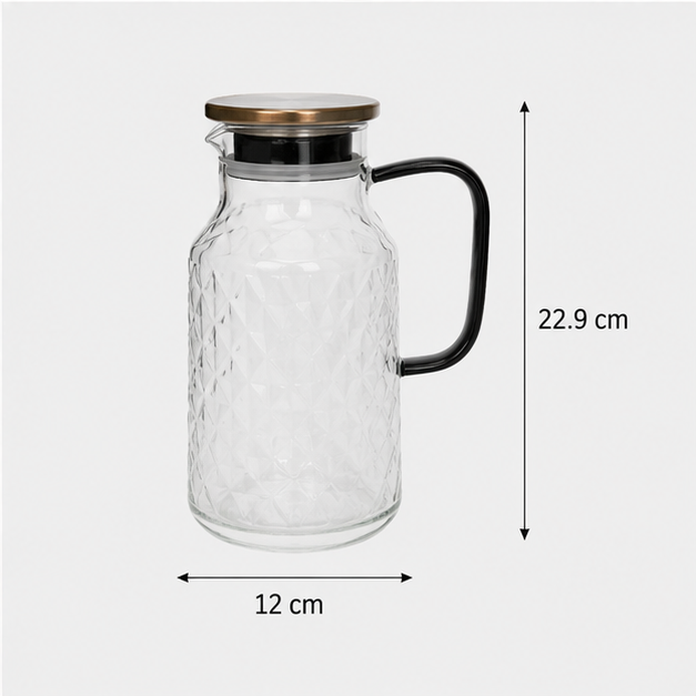 Transparent Glass Jug for Water and Beverage Serving (YM1564)