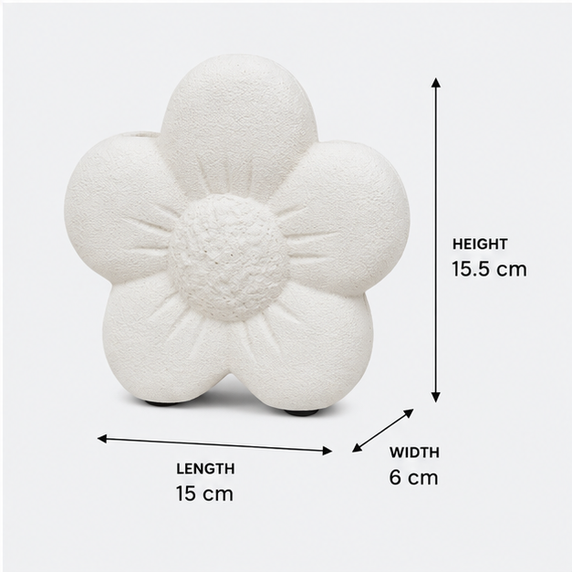Flower Shaped Decorative Vase Off White (YM2368)
