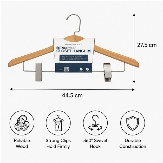Beige Hanger with Clips (YM429)