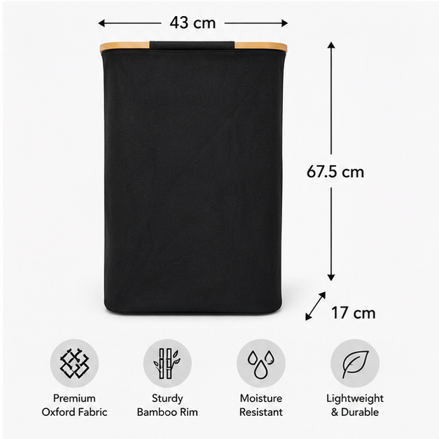 Stylish Black Laundry Basket for Bedroom (YM1899)