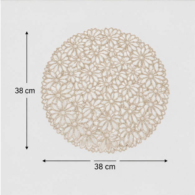 Floral Table Mat Set of 6 Gold (YM2660)