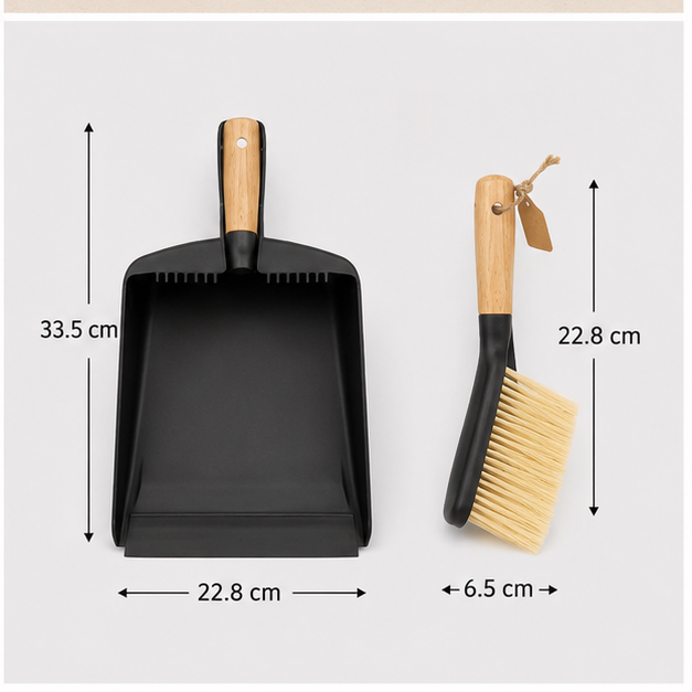 Dustpan and Brush Cleaning Set with Wooden Handle (YM245)