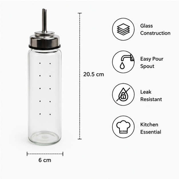 Transparent Glass Oil Dispenser Bottle with Pouring Spout (YM057)