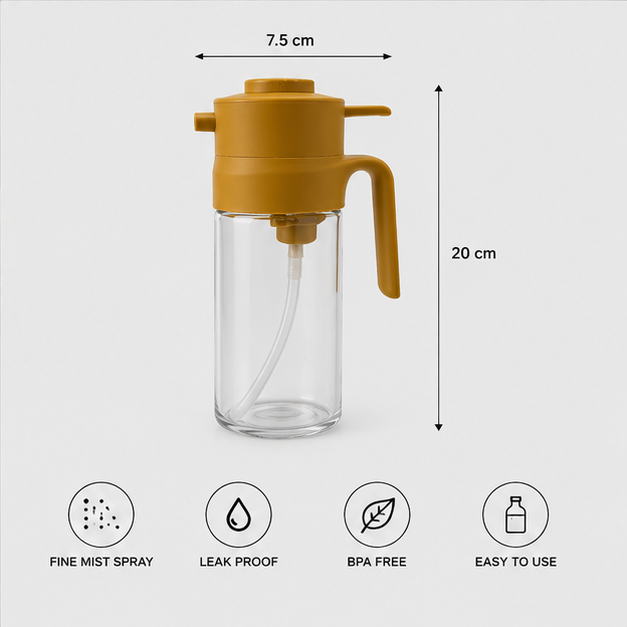 Glass Oil Spray Bottle Transparent (YM2210)