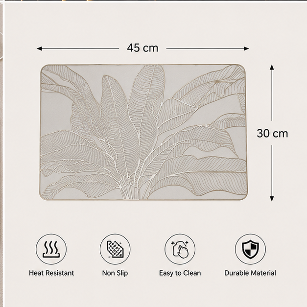 Botanical Gold Table Mat Set of 6 (YM2652)