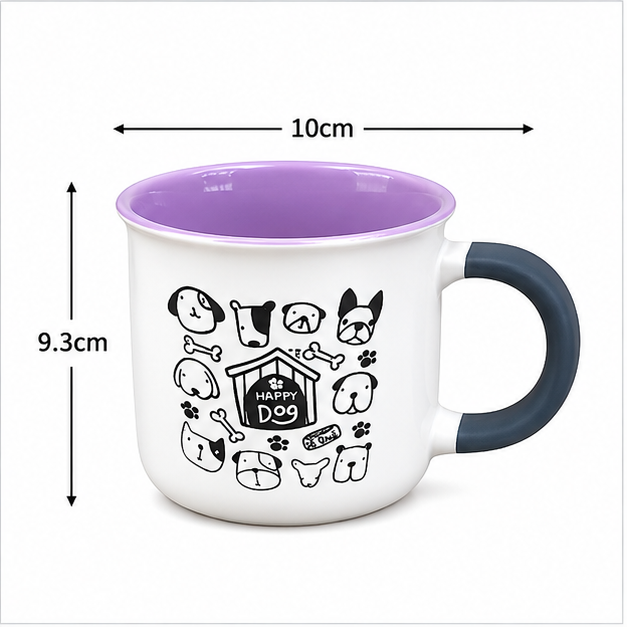 Cute Dog Print Ceramic Coffee Mug (YM2825)