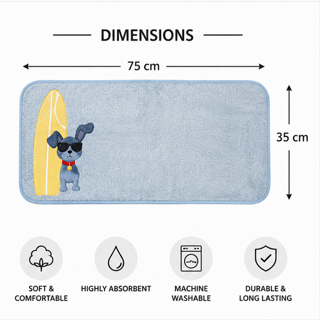 Sky Blue Stitch Character Bath Towel for Kids (YM1910)