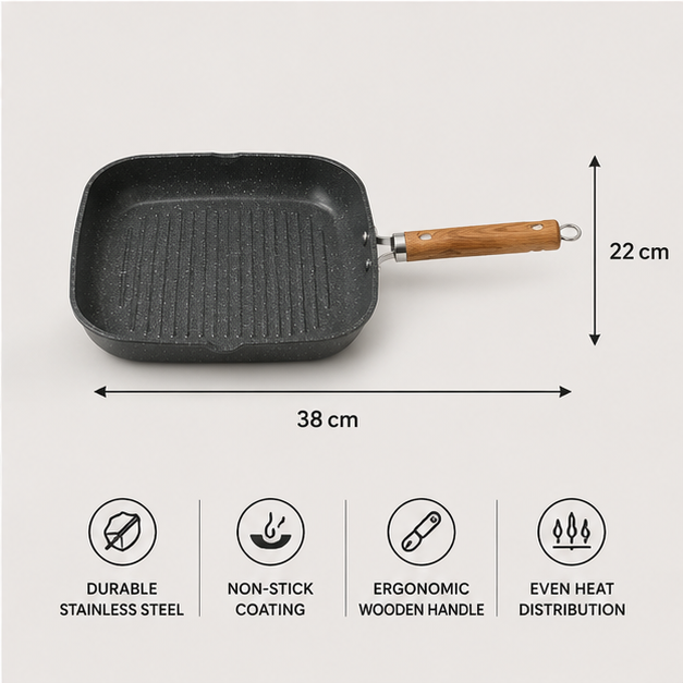 Black Cooking Pan 20CM for Everyday Kitchen Cooking (YM1318)
