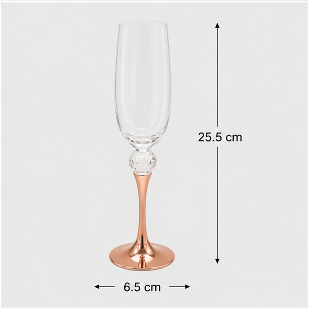 Rose Gold Champagne Flute Glass for Celebrations (YM2276)