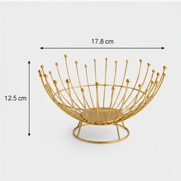 Decorative Metal Fruit Basket Gold (YM112)