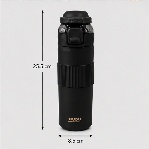 Insulated Stainless Steel Water Bottle Black 700ML (YM1626)