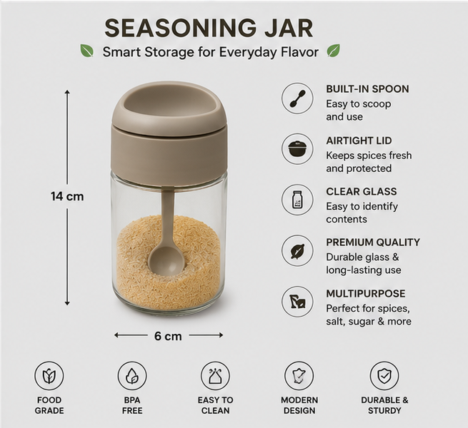 Glass Seasoning Jar 250ML (YM1256)