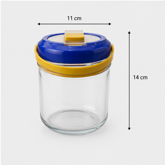Blue Glass Jar 1000ML for Kitchen Storage and Organization (YM1380)