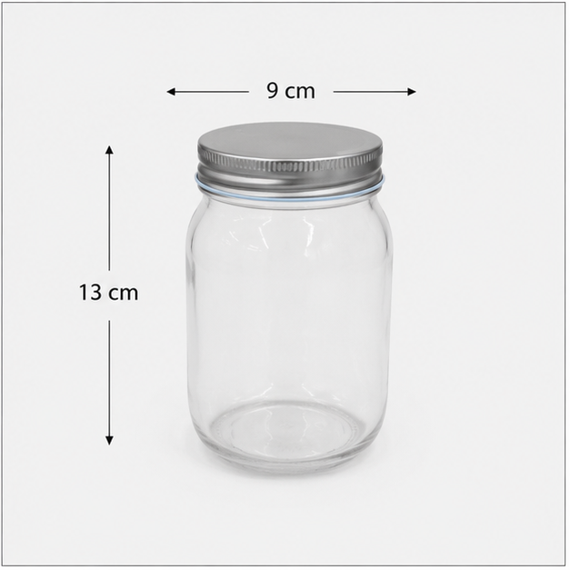 Transparent Mason Jar 500ML with Metal Lid (YM2018)