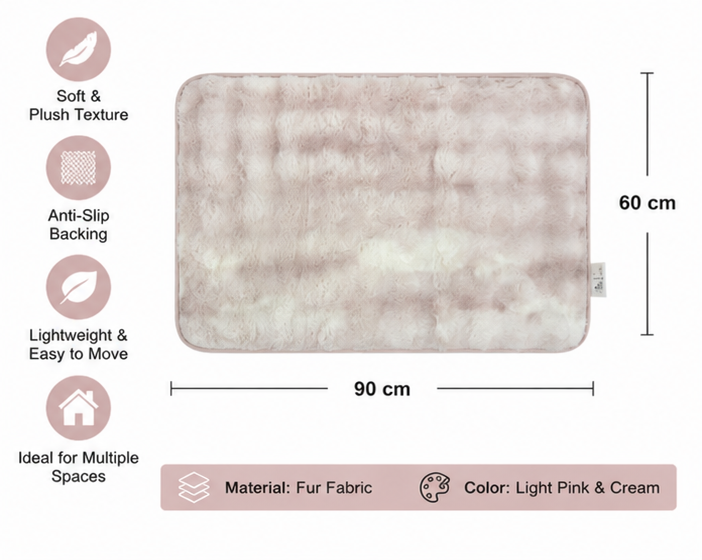 Pink Plush Floor Mat (OF-FM-05)