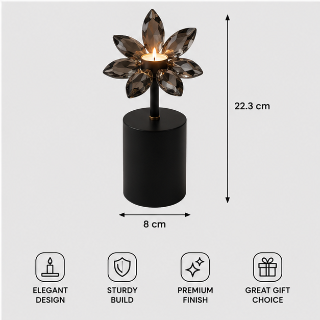 Crystal Floral Decorative Accent Sculpture (YM1120)