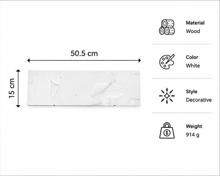White Wooden Wall Decor Panel (YM1036)