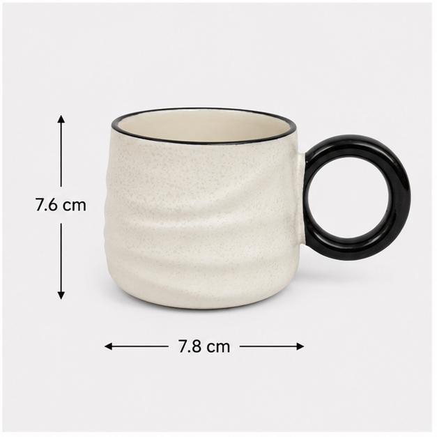 White Ceramic Coffee Mug with Black Handle (YM460)