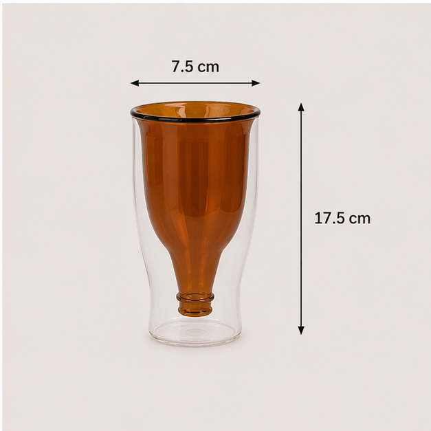 Amber Double-Wall Beer Glass (YM1694)