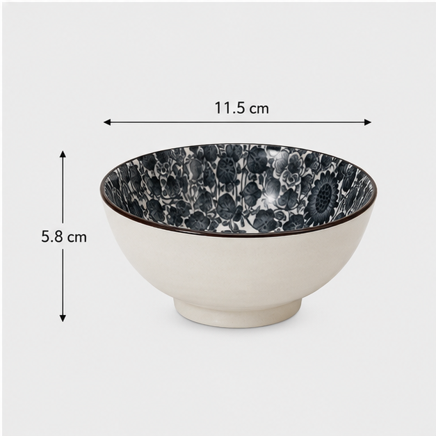 Ceramic Serving Bowl Set of 2 White Floral (YM1765)