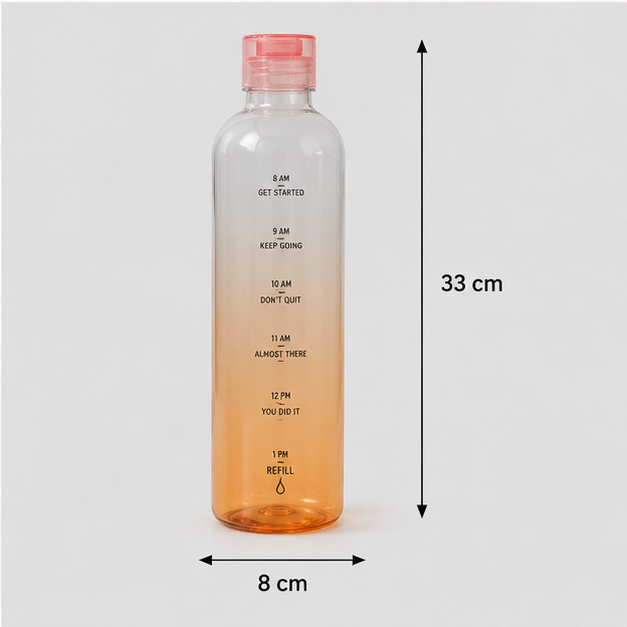 Orange Glass Water Bottle 1000ml for Daily Hydration & Travel (YM2150)
