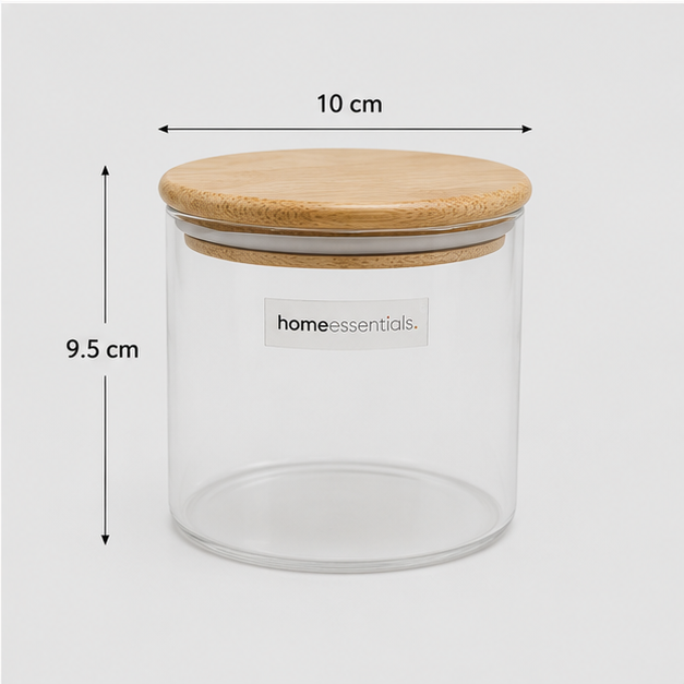 Glass Storage Jar with Wooden Lid Small (YM1714)