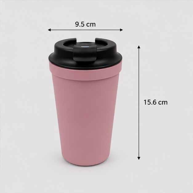 Insulated Coffee Tumbler Pink 340ML (YM2133)