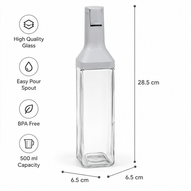 Grey Glass Oil Bottle (YM1225)