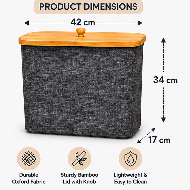 Grey Laundry Hamper Basket for Daily Use (YM1883)